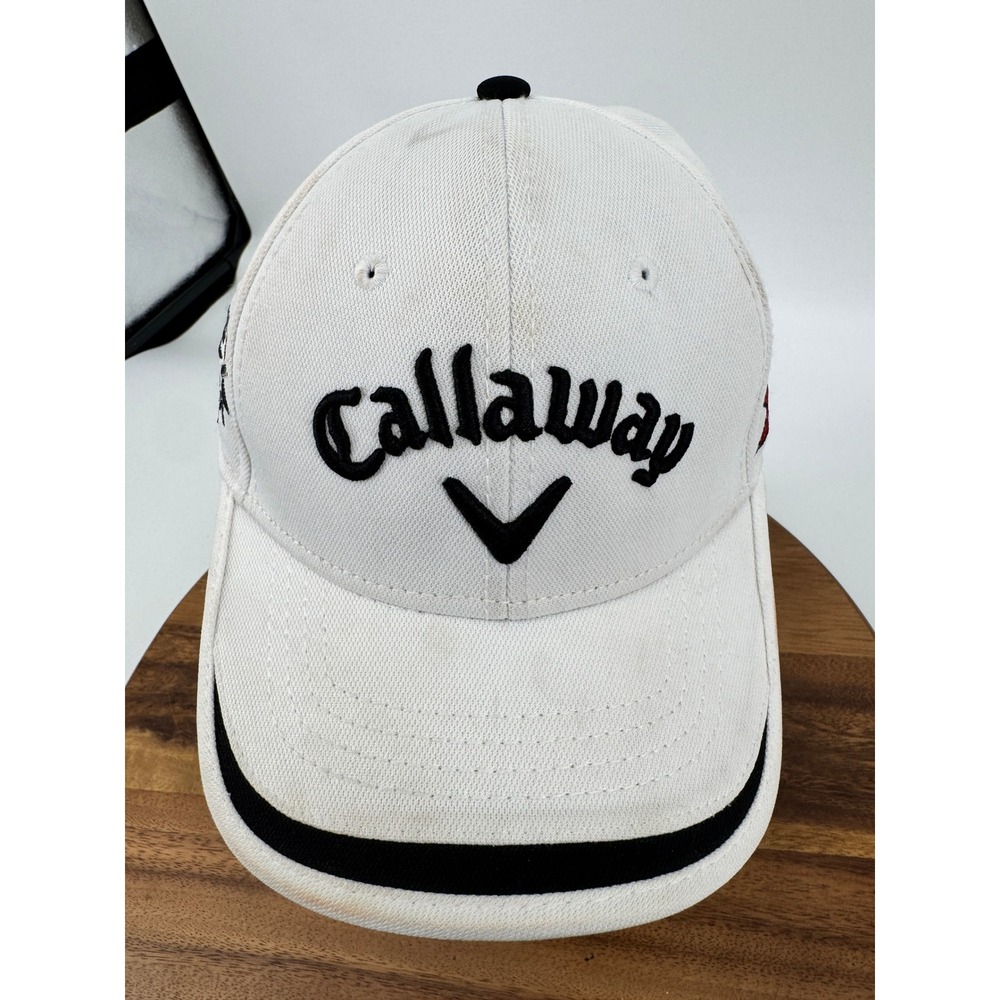 Callaway Golf Cap White Black Embroidered Logo Adjustable Men's Spots
